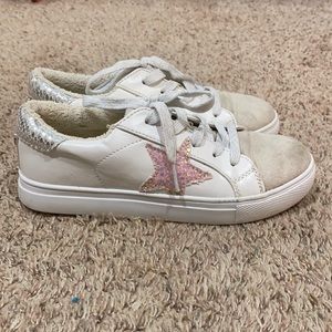 GIRLS STEVE MADDEN PINK GLITTER STAR SNEAKER SZ 3